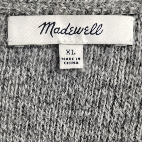 Madewell‎ Gray Cotton Side Lace Open Cardigan Sweater - Picture 4 of 14